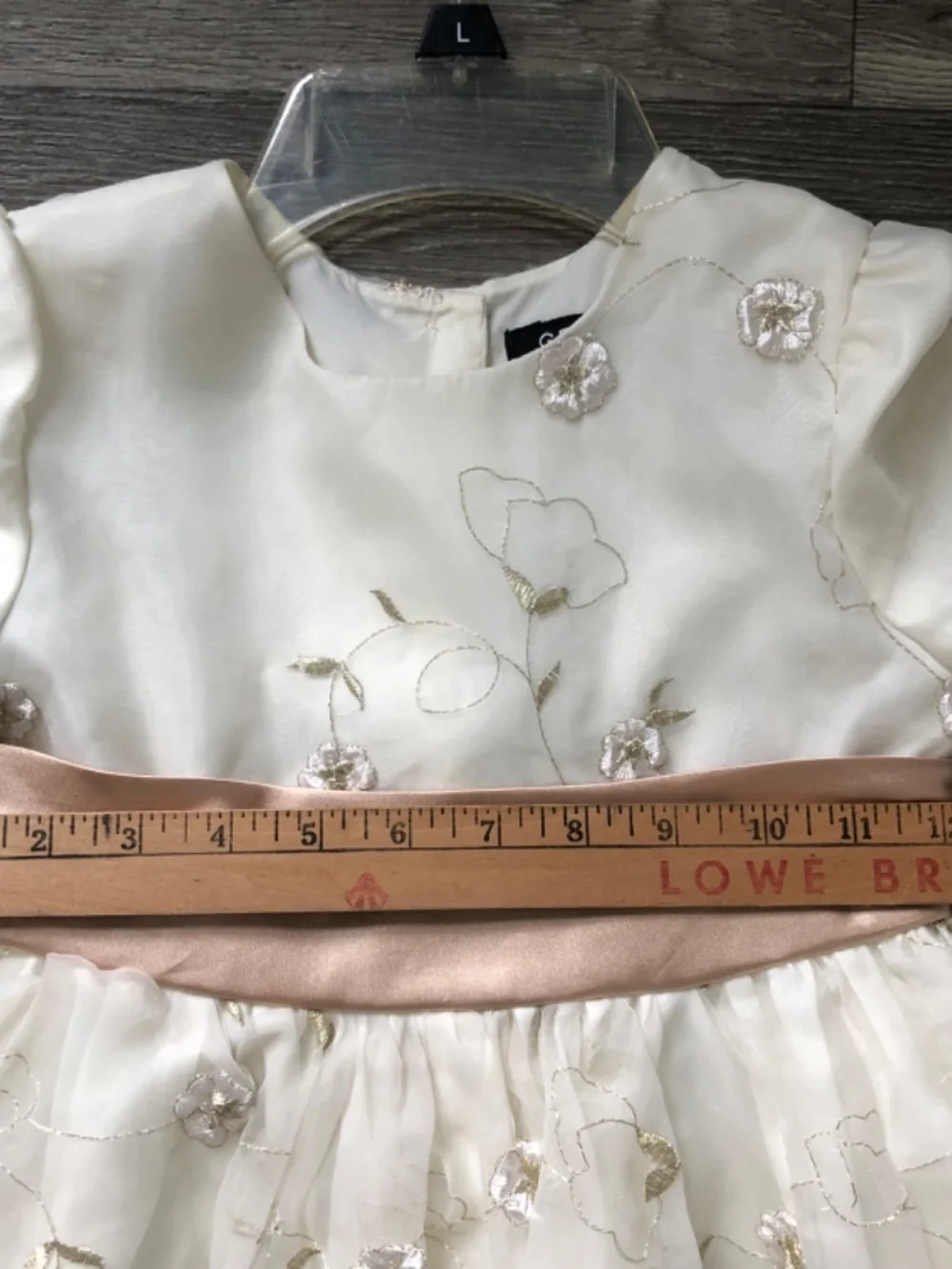 Cream and gold George fancy girls dress 6x